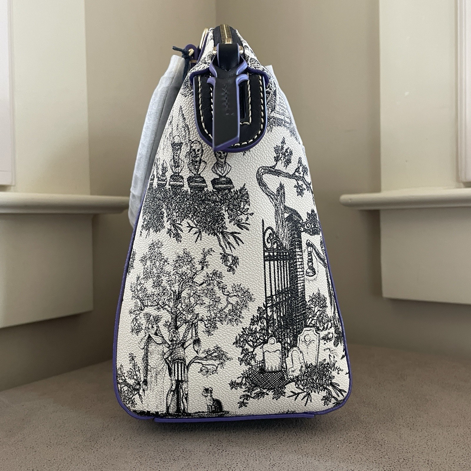 Dooney & Bourke Disney 2025 Haunted Mansion Toile Satchel Bag - NWT