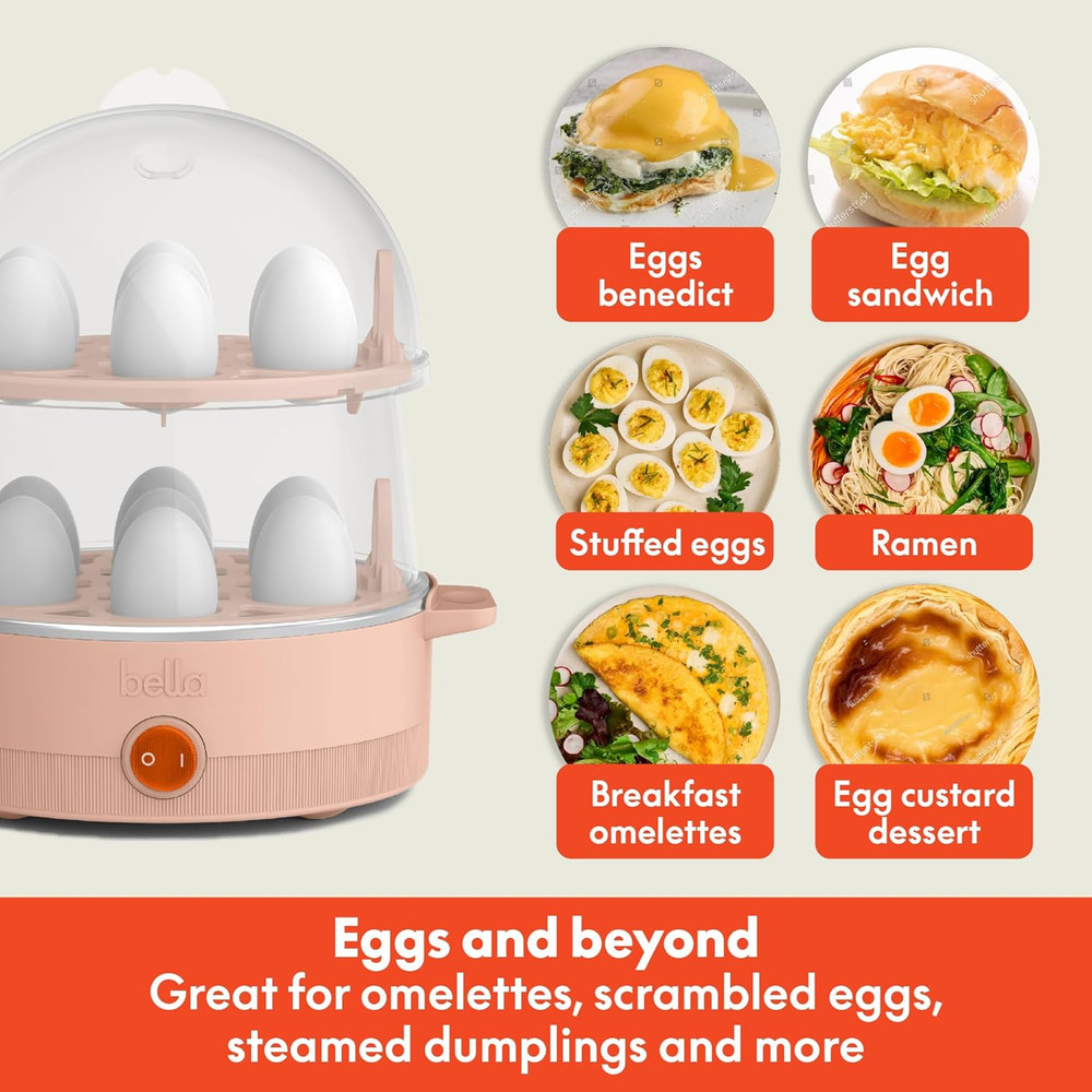 Electric Egg Cooker, 14 Eggs Capacity Tray, Double Stack, for Poached, Scrambled