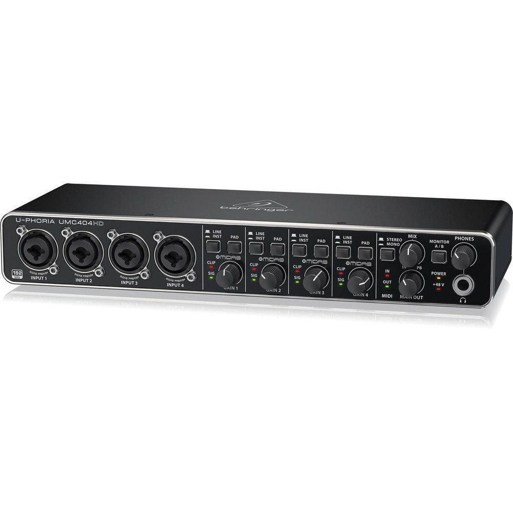 Behringer U-PHORIA UMC404HD USB 2.0 Audio/MIDI Interface with Cable Pack