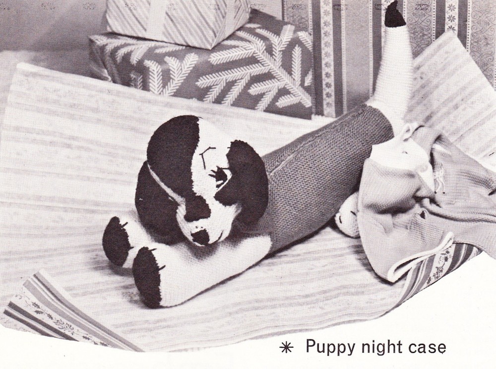 1950's PUPPY / NIGHT CASE - Copy toy knitting pattern