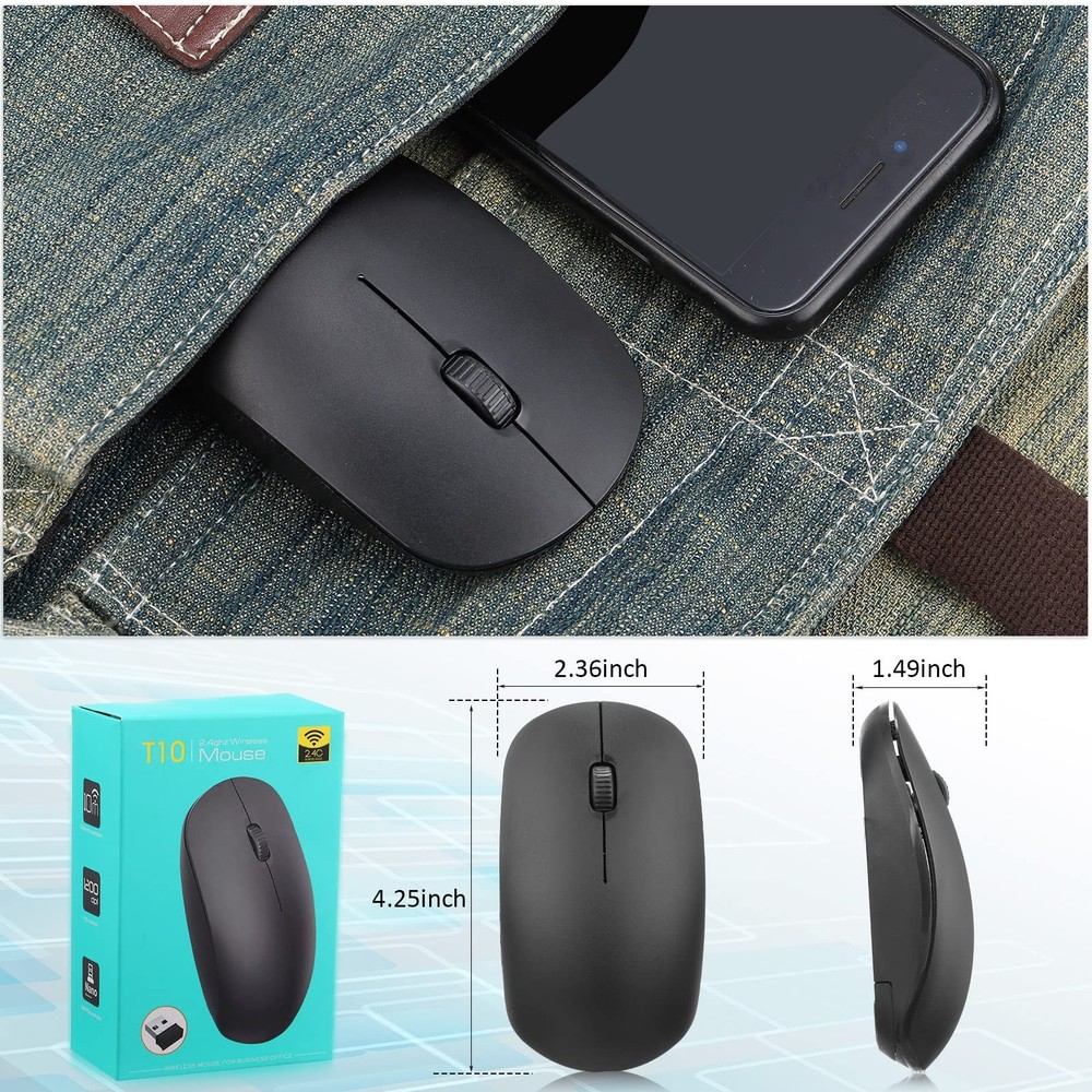 2.4G Wireless Mouse Bulk 10 Pack 1000 DPI Optical with USB Receiver for PC