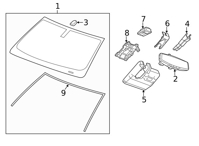 Jet Black Windshield Multi-Function Sensor Mount Bracket Cover Insert (23316901)