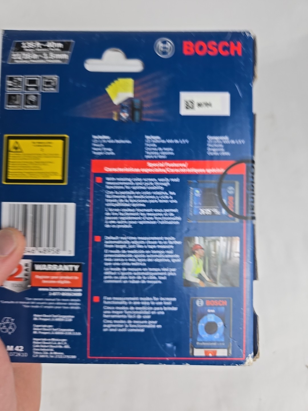 Bosch GLM 42 Blaze Laser Measure NIB Sealed 135 Ft Range Open Box