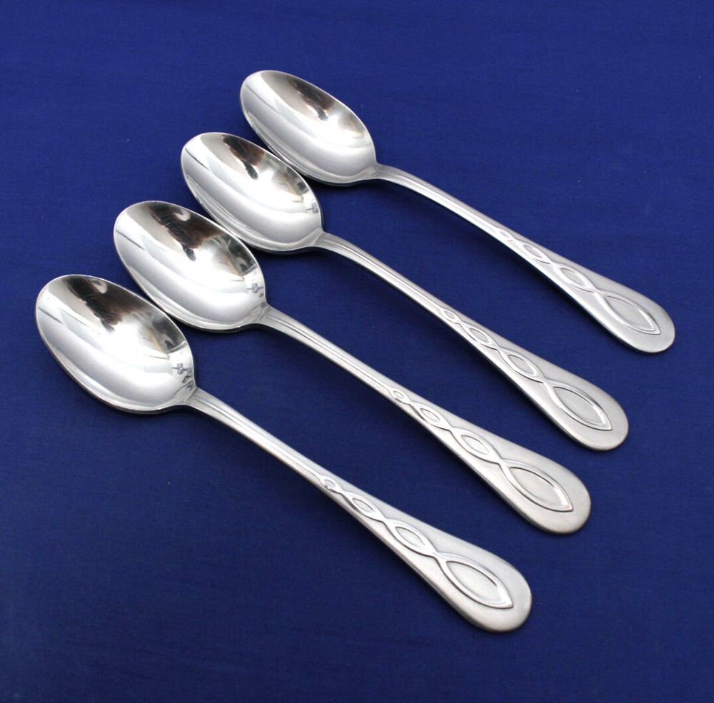 SET OF 4, 8" OVAL SOUP/ TABLESPOONS "ACCOLADE" Cambridge Stainless Flatware