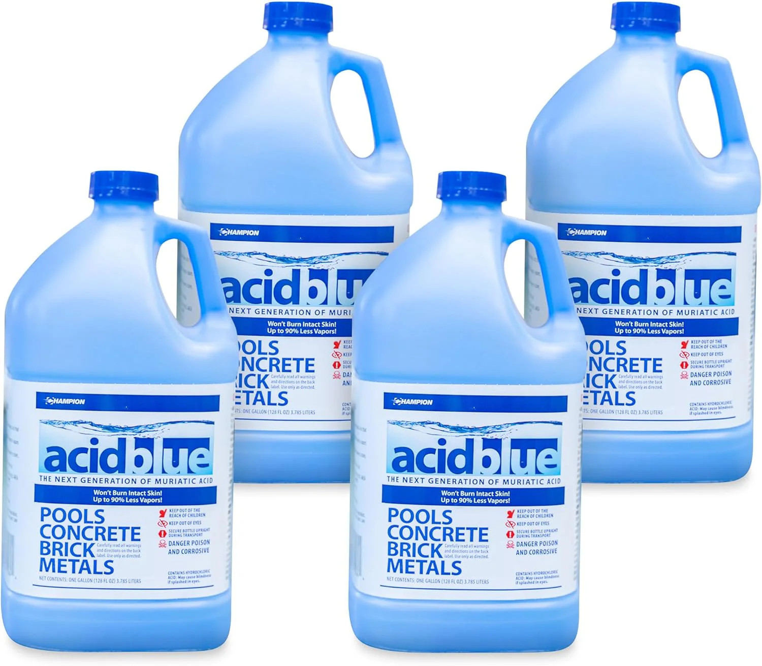 Champion AcidBlue Muriatic Acid 1 Gallon (Pack of 4)