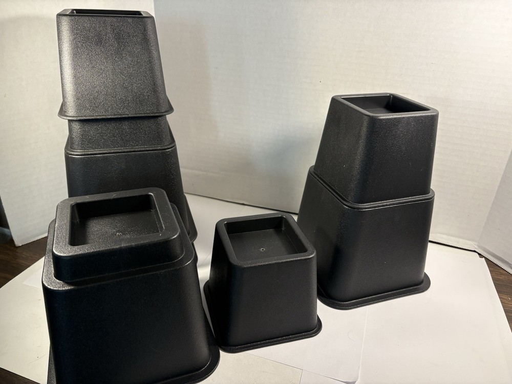 Adjustable Bed Risers Stackable to 9" Furniture Risers, 4 Large 6" & 4 Small 4"