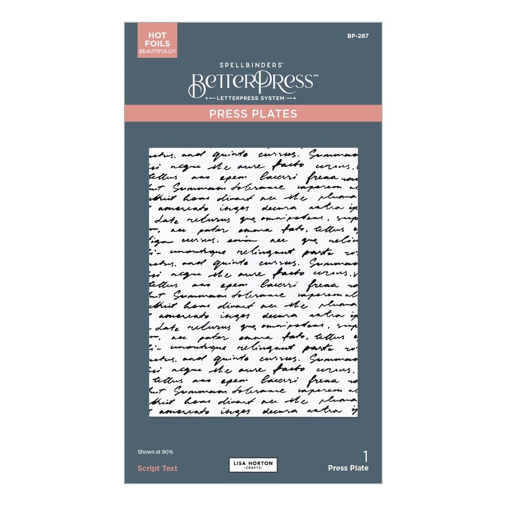 Spellbinders BP-287 Script Text BetterPress Plate from The Wildflowers Metal
