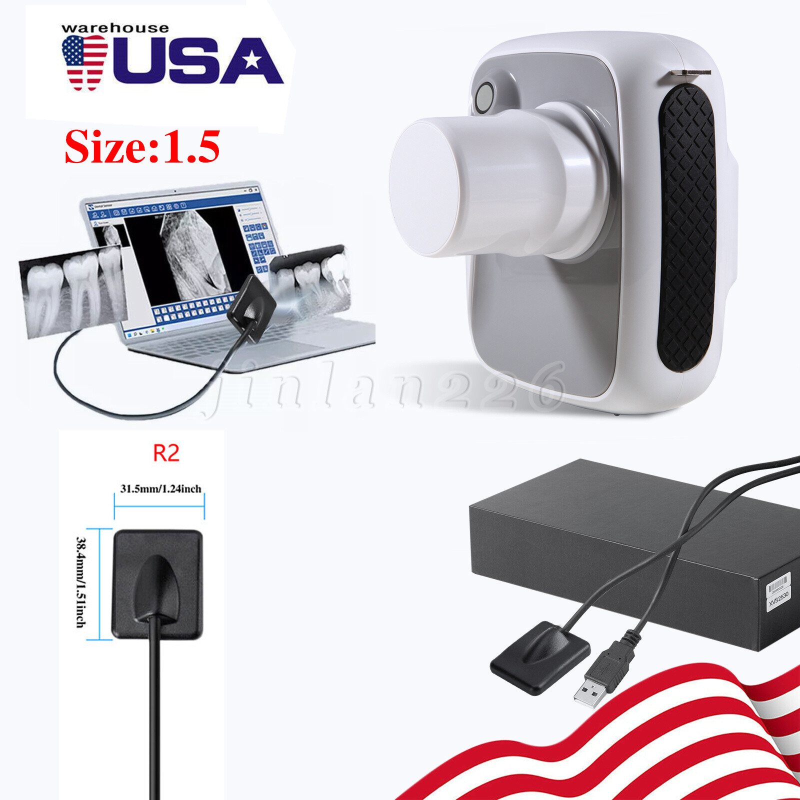 Portable Dental X Mobile Unit Ray Digital Machine/Shield/Sensor Size 1/2