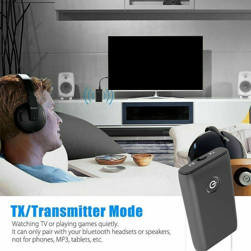 Bluetooth 5.0 Transmitter Receiver 2 IN 1 Wireless Audio 3.5mm Jack Aux Adapter