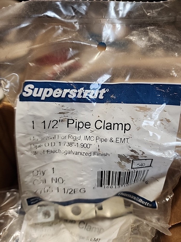 Superstrut 1-1/2 in. Universal Strut Pipe Clamp - Silver Galvanized - Quantity 9