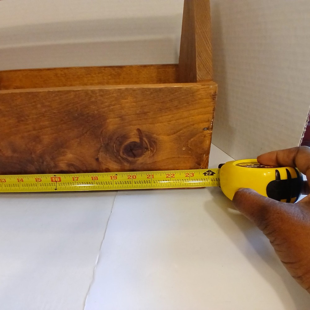 Large Pine Carpenters Tool Tote Box Planter Decor