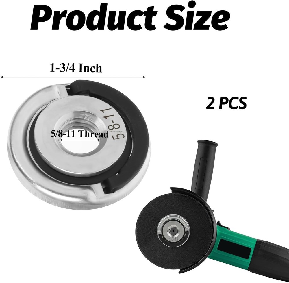 2Pcs Angle Grinder Flange Nuts, 5/8" -11 Quick Clamping Nuts Grinder Flange Lock
