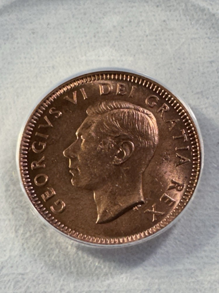 1949 Canada 1 Cent Graded MS 65 RD by ANACS