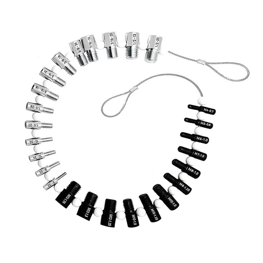 Thread Size Identifier 26 Piece Set for Nuts Bolts Accurate Measurement Tools