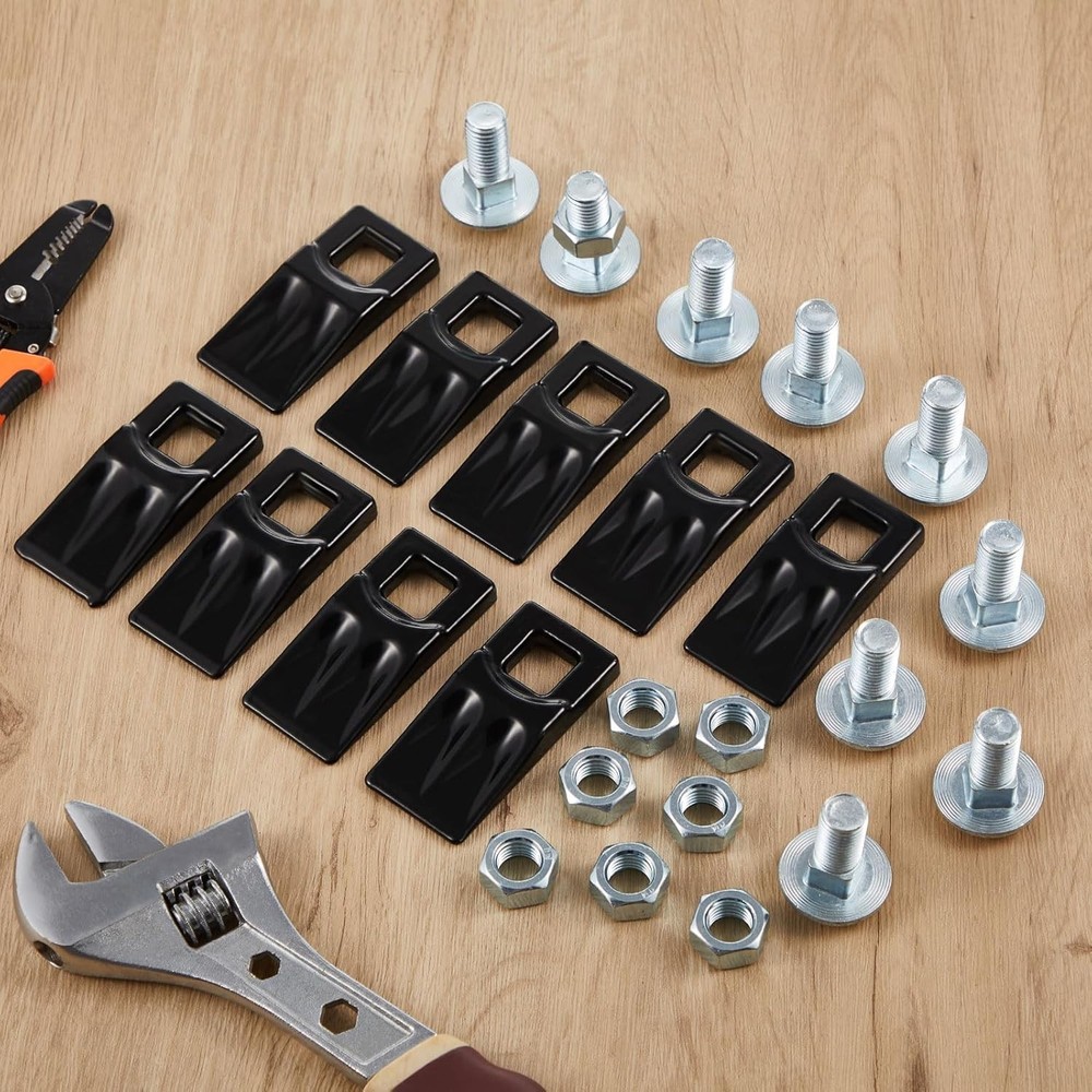 10 Pack Square Hole Replacement Auger Teeth with Hardware, High Hardness Carbon