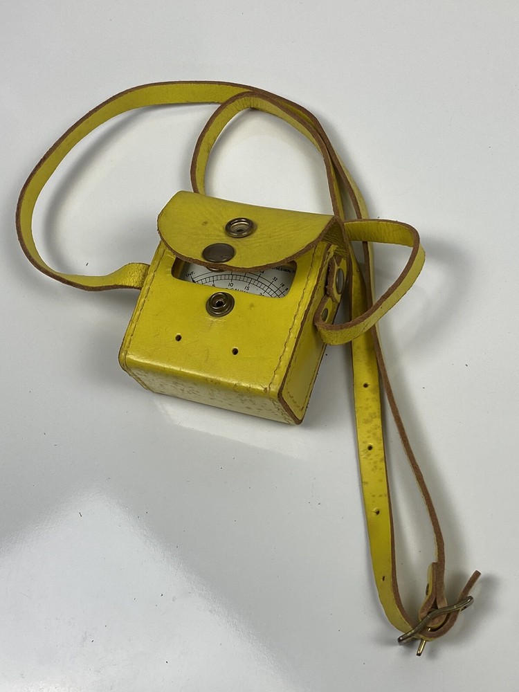 Vtg Yellow Bitronics PD3 +leather case-Blasting Galvanometer-Pennsylvania Mining