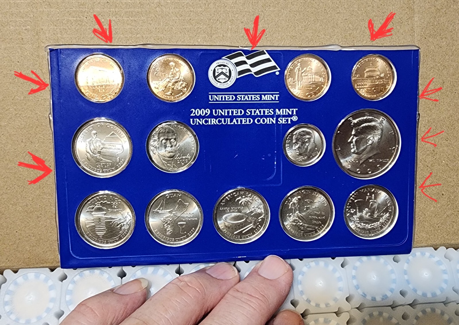 2009 P D Lincoln Bicentennial Satin BU Copper Cent US Mint Cello 8 Coin Set