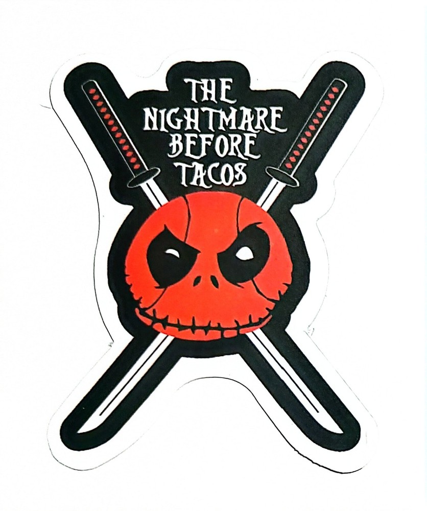The Nightmare Before Christmas Jack as Deadpool Water Resistant Sticker