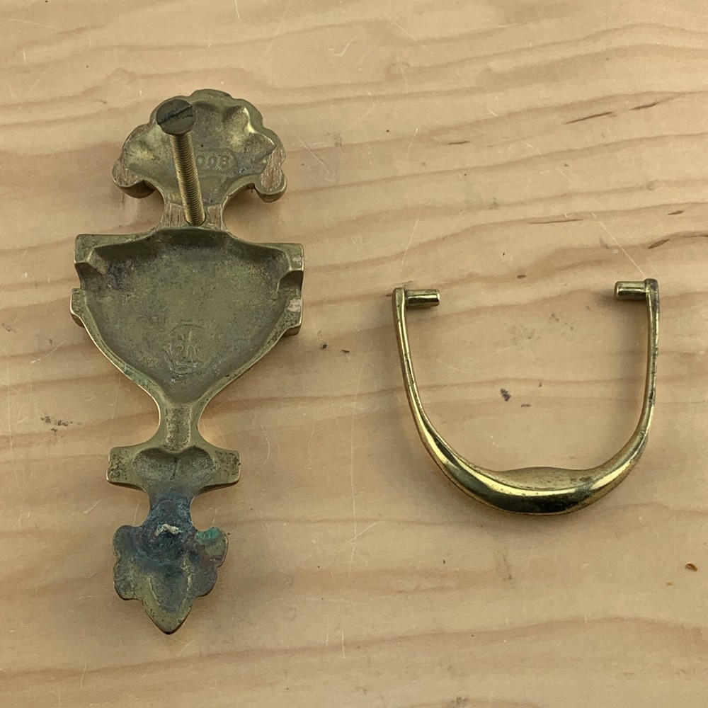 Vintage Ornate Solid Brass Door Knocker 7'' High.