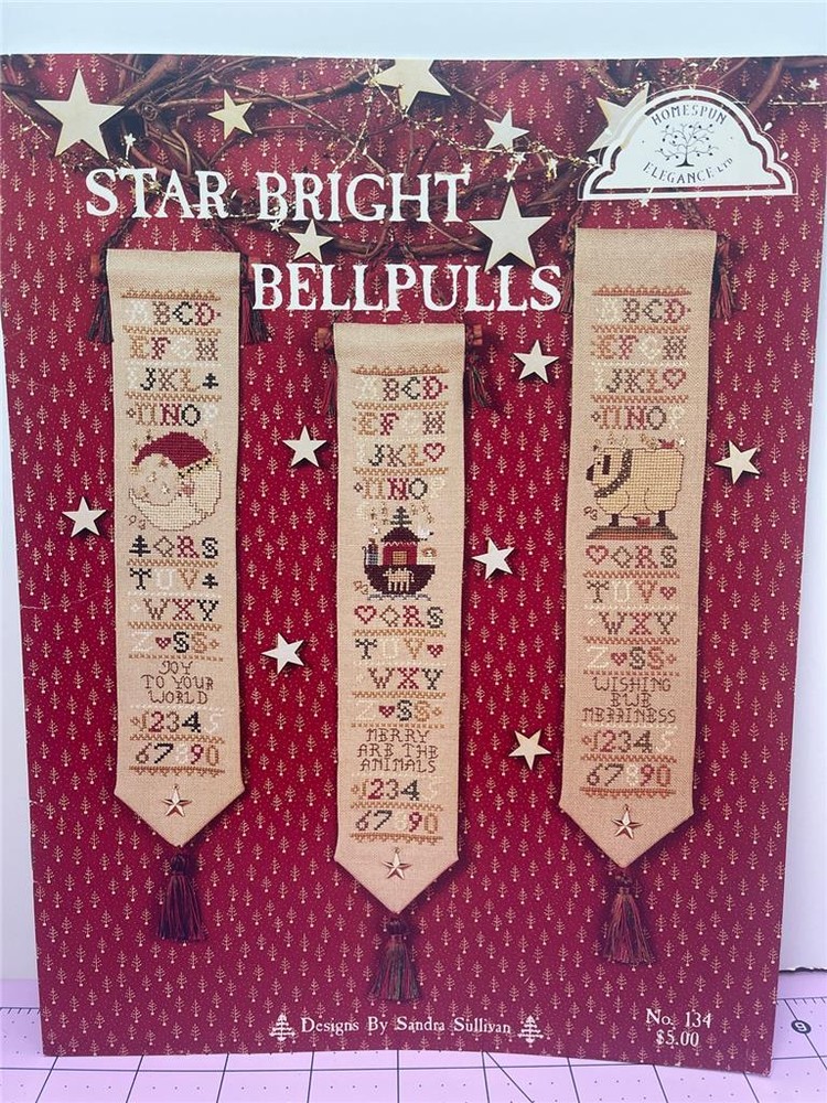HOMESPUN ELEGANCE Counted Cross Stitch Leaflet STAR BRIGHT BELLPULLS