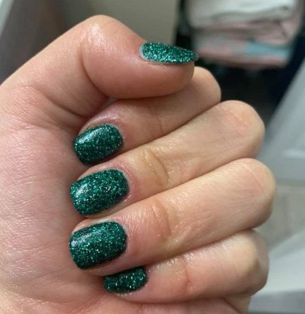 Sparkle & co Nail Dip Powder Teals Before Heels Solid Green Glitter