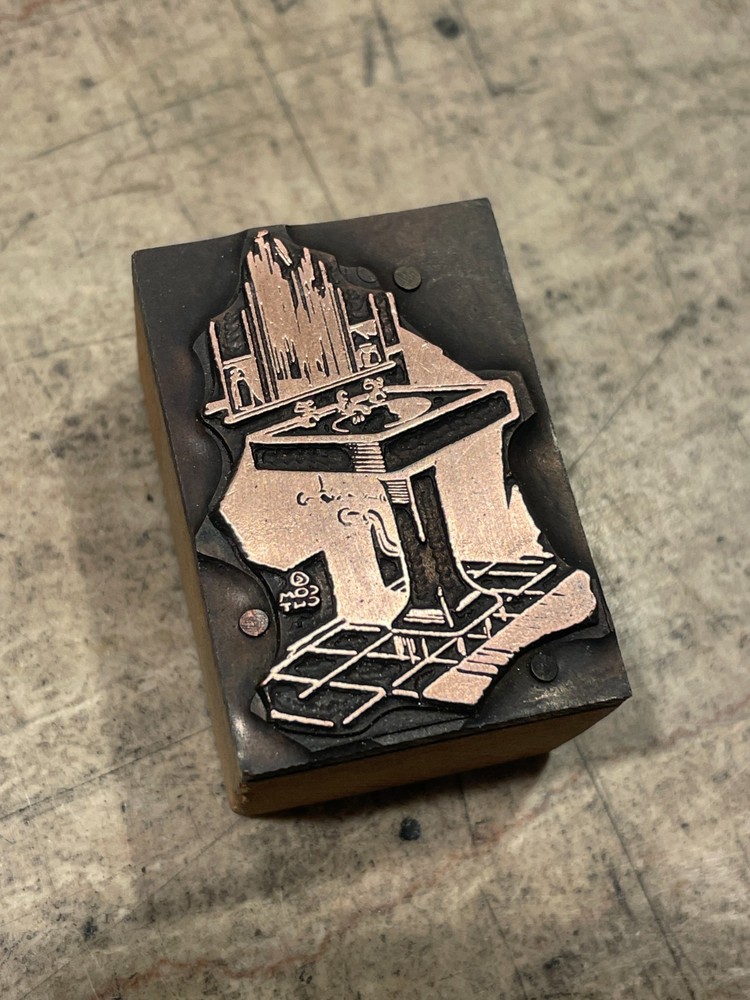 Printing Letterpress Printers Block Copper Bathroom Vanity & Mirror (2009)