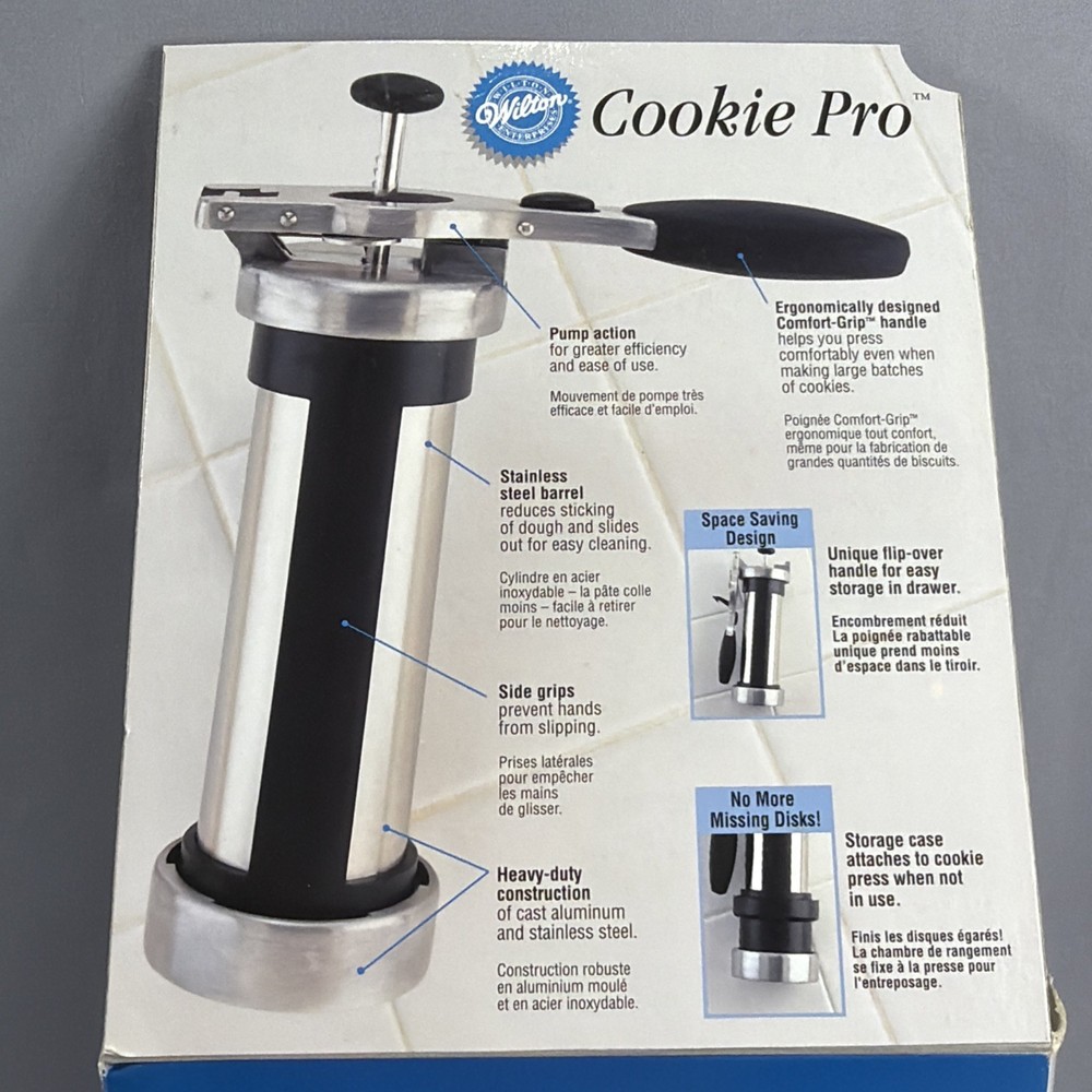 Wilton Cookie Pro Cookie Press - Silver NIB New Open Box