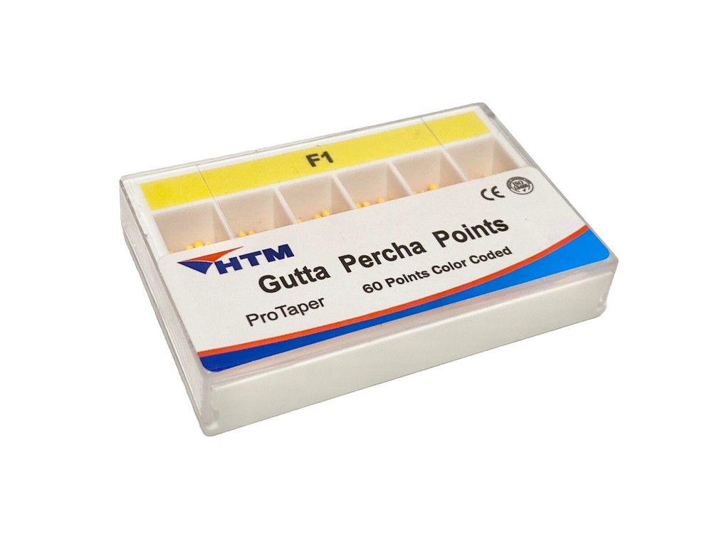 HTM Pro Taper Gutta Percha Points 60 pcs Box.