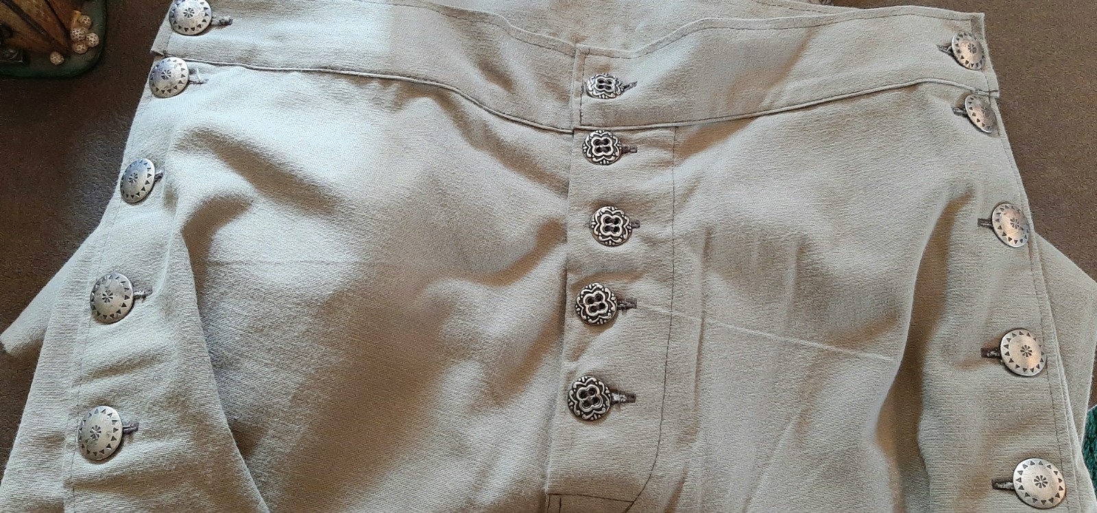 Frontier Classics Reenactment Men’s Pants Civil War Cowboy Conchos Up Sides