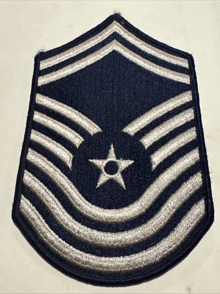 Vtg 4" SINGLE PATCH USAF Air Force CHIEF MASTER SERGEANT RANK CHEVRON Patch