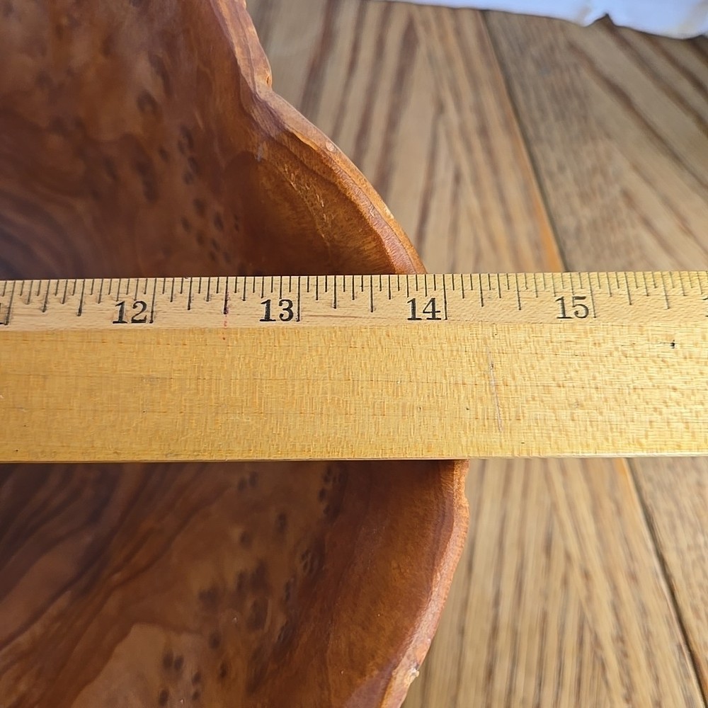 One Piece Solid Natural Burl Wood Handmade Bowl Basket Bumpy Wavy Rustic