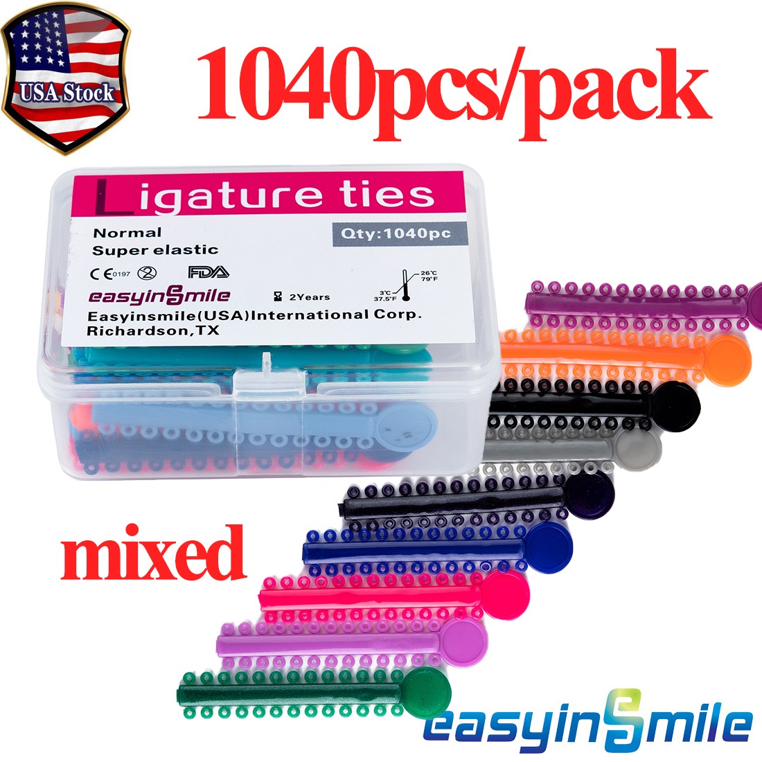 1040x Orthodontic Ligature Tie Elastic Rubber Band Ligas Ortodoncia Dental Brace