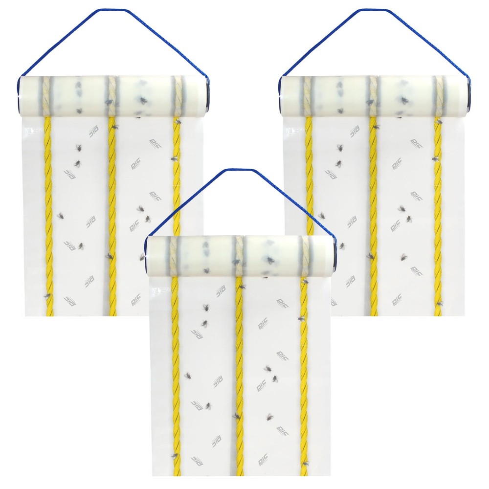 Fly Traps for Outdoors and Barns, Paper, 40FT Roll (3 Pack)