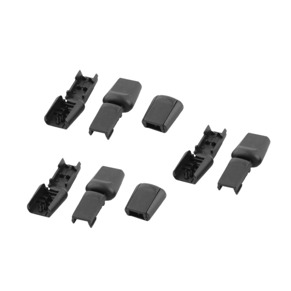 Plastic Sliding Rope String Drawstring Stopper Fastener Cord Lock Black 8pcs