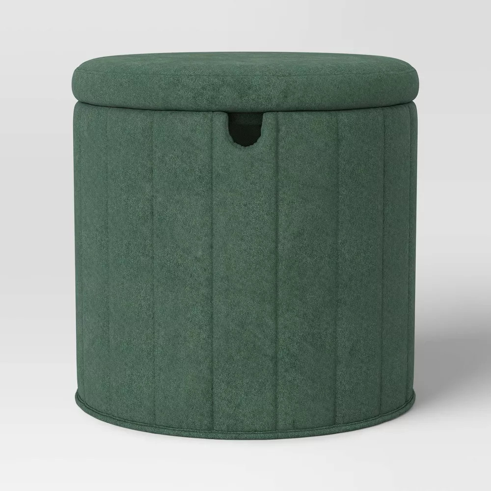 Folding Round Storage Ottoman Green - Room Essentials