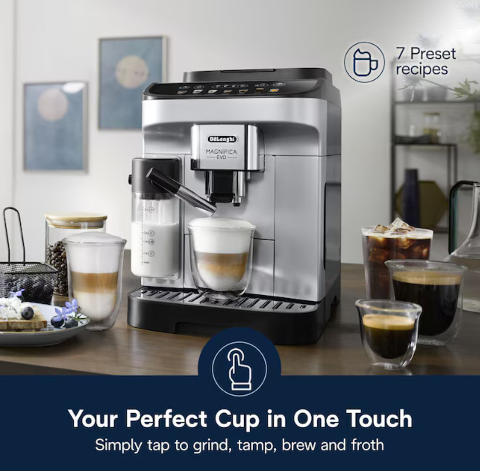 DeLonghi Magnifica Evo 7 One Touch Coffee Drinks Machine