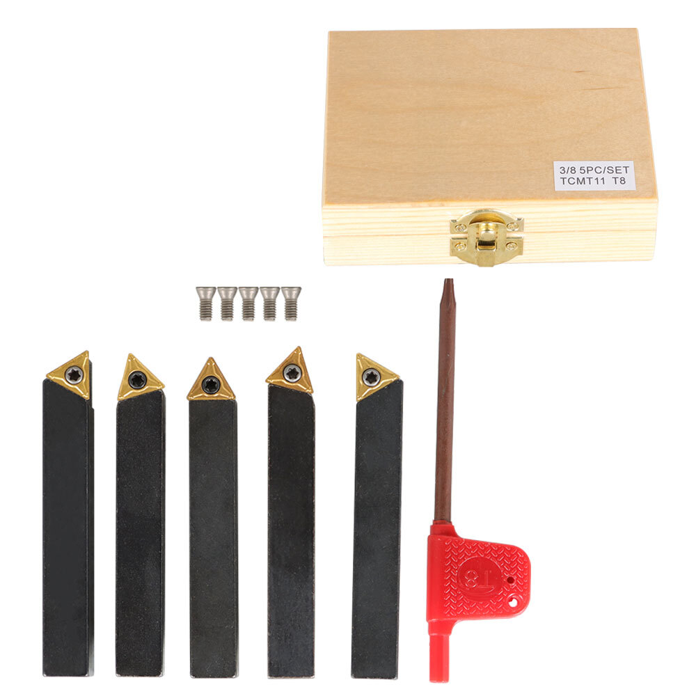 5 Pieces 3 / 8 " Indexable Turning Tool Set Milling Cutter