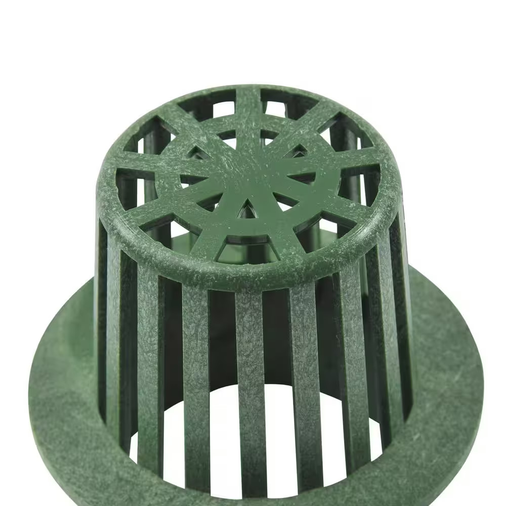 3 In. Plastic round Atrium Drainage Grate in Green