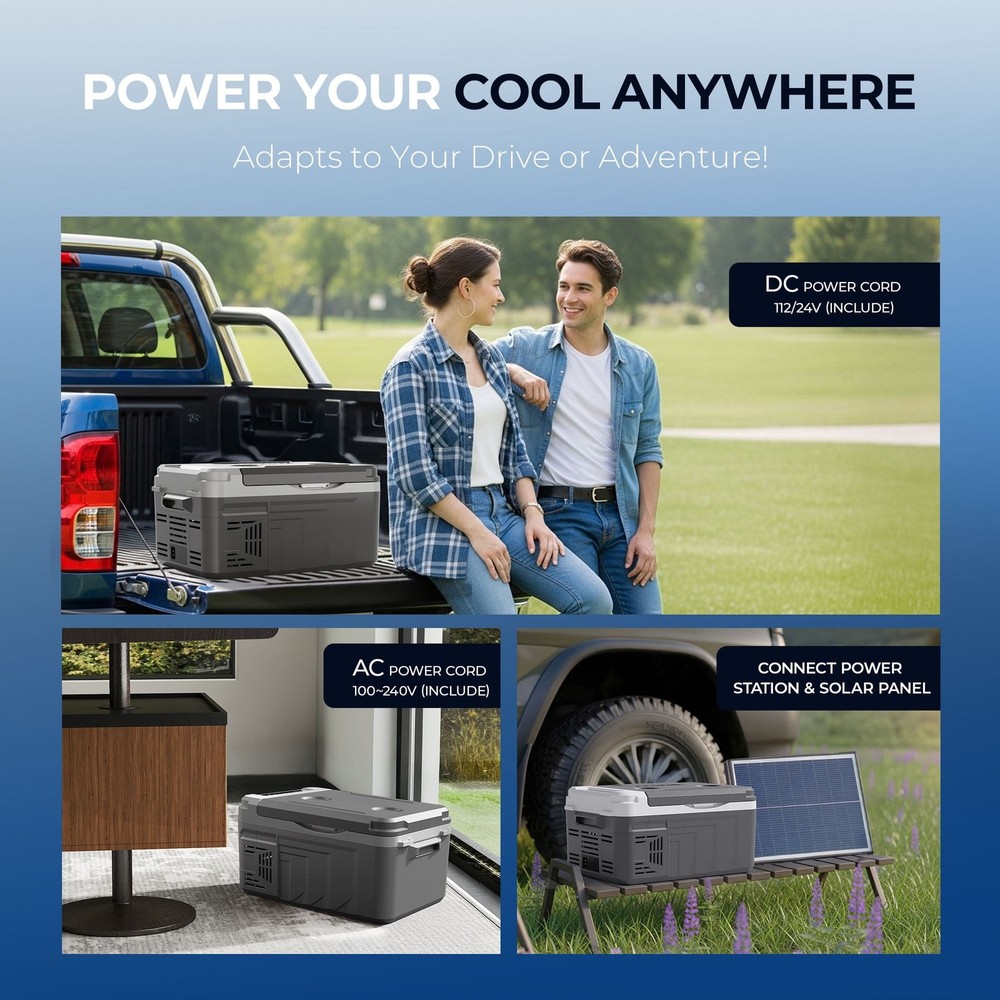 Simzlife Portable Car Refrigerator, 11 Quart Compact Freezer with Adjustable