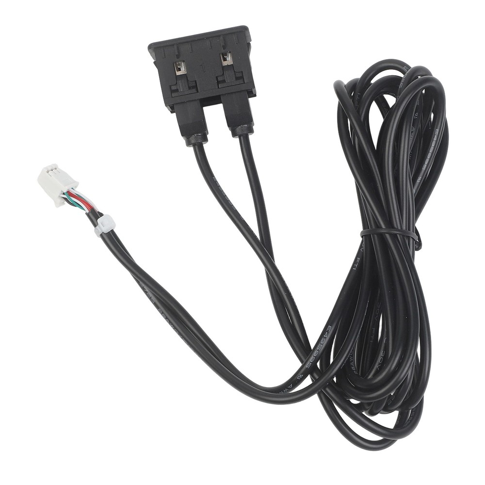 Car Navigation 6 Pin to USB Panel Dual USB Port with Audio Input Cable