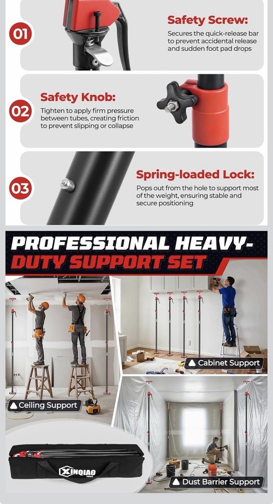 Cabinet Jacks for Installing Cabinets, Heavy Duty Third Hand Support Adjustable