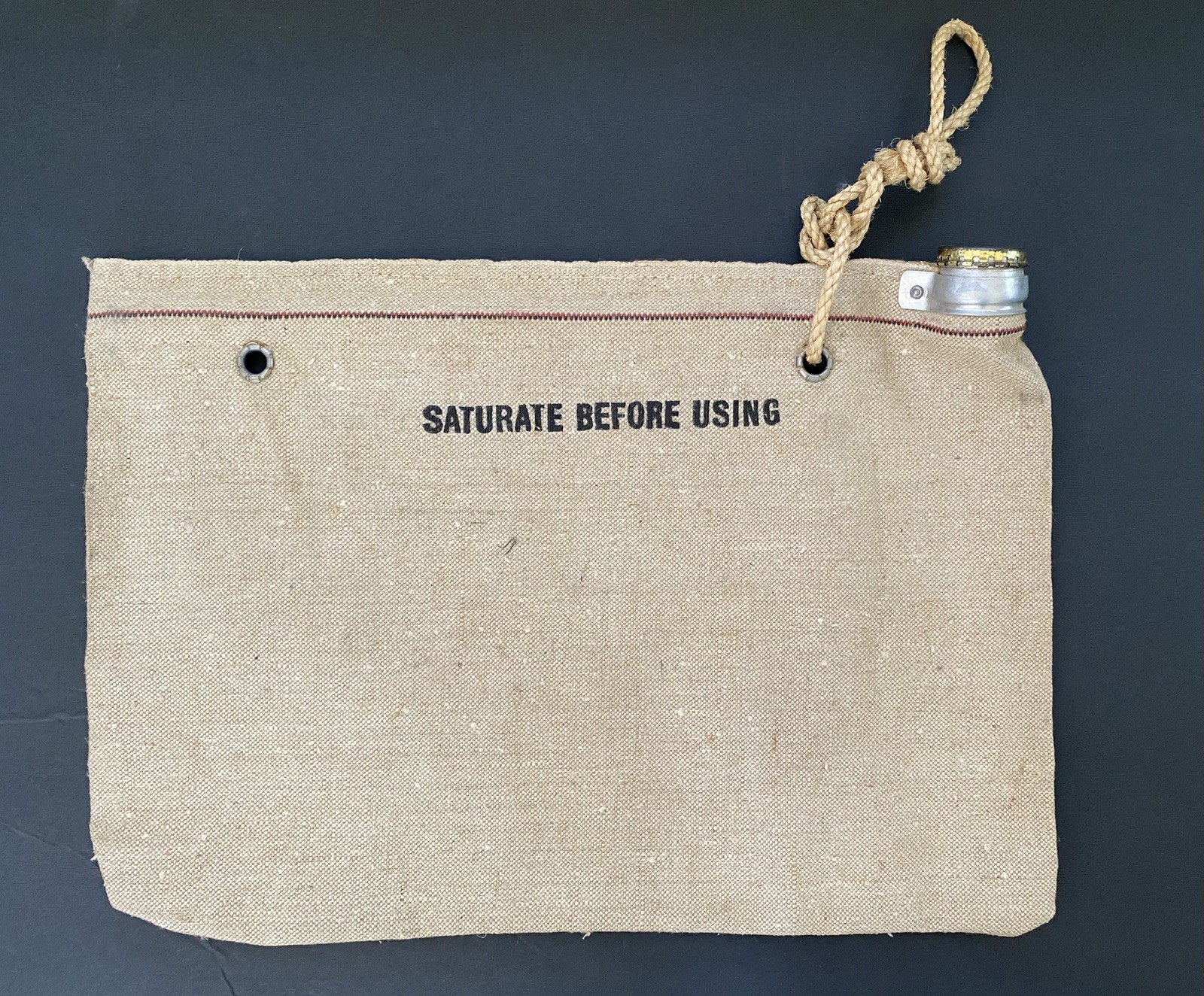 Vtg Desert Brand Canvas Water Bag USA Made San Francisco CA, Boise Cascade