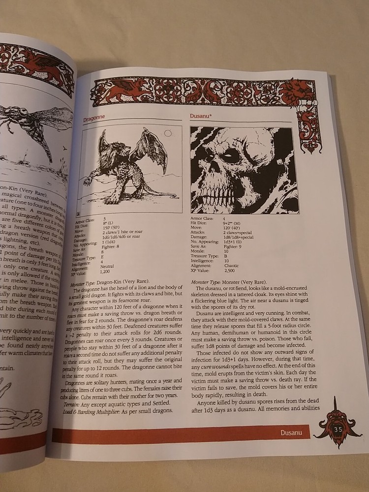 Dungeons and Dragons Softcover Reprint of Creature Catalog BECMI Basic