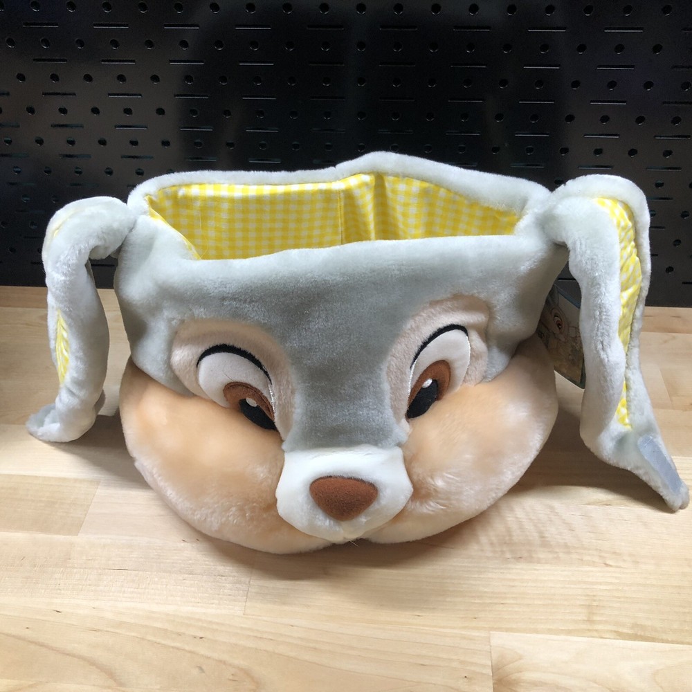 Disney Store Thumper Rabbit Easter Basket Bunny Plush W/ Easter Grass