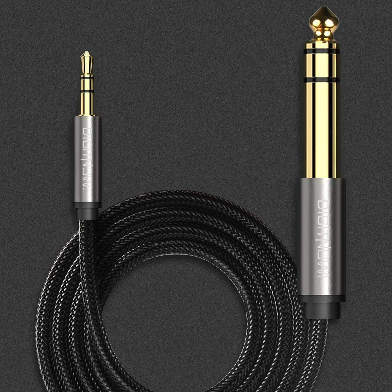 6.35mm 1/4" to 3.5mm 1/8" Male TRS Stereo Audio Cable with Alloy Housing