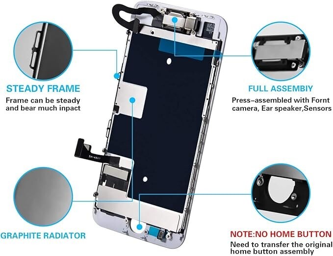 iPhone 8 - White Incell Display LCD Touch Digitizer Screen Assembly Replacement
