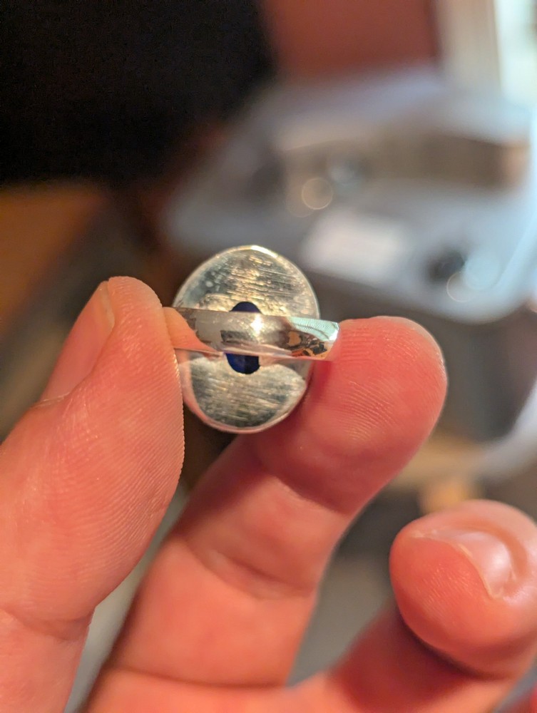 Blue Sapphire Oval Ring Size 9