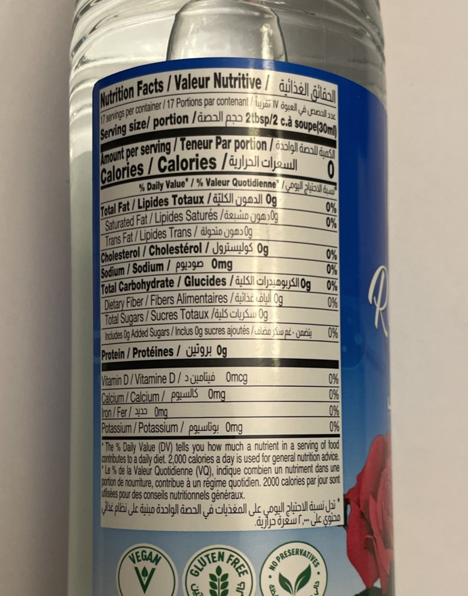 Lot of 2 CORTAS Rose Water 17 Fl Oz Authentic from Lebanon-Cooking/Baking/Facial