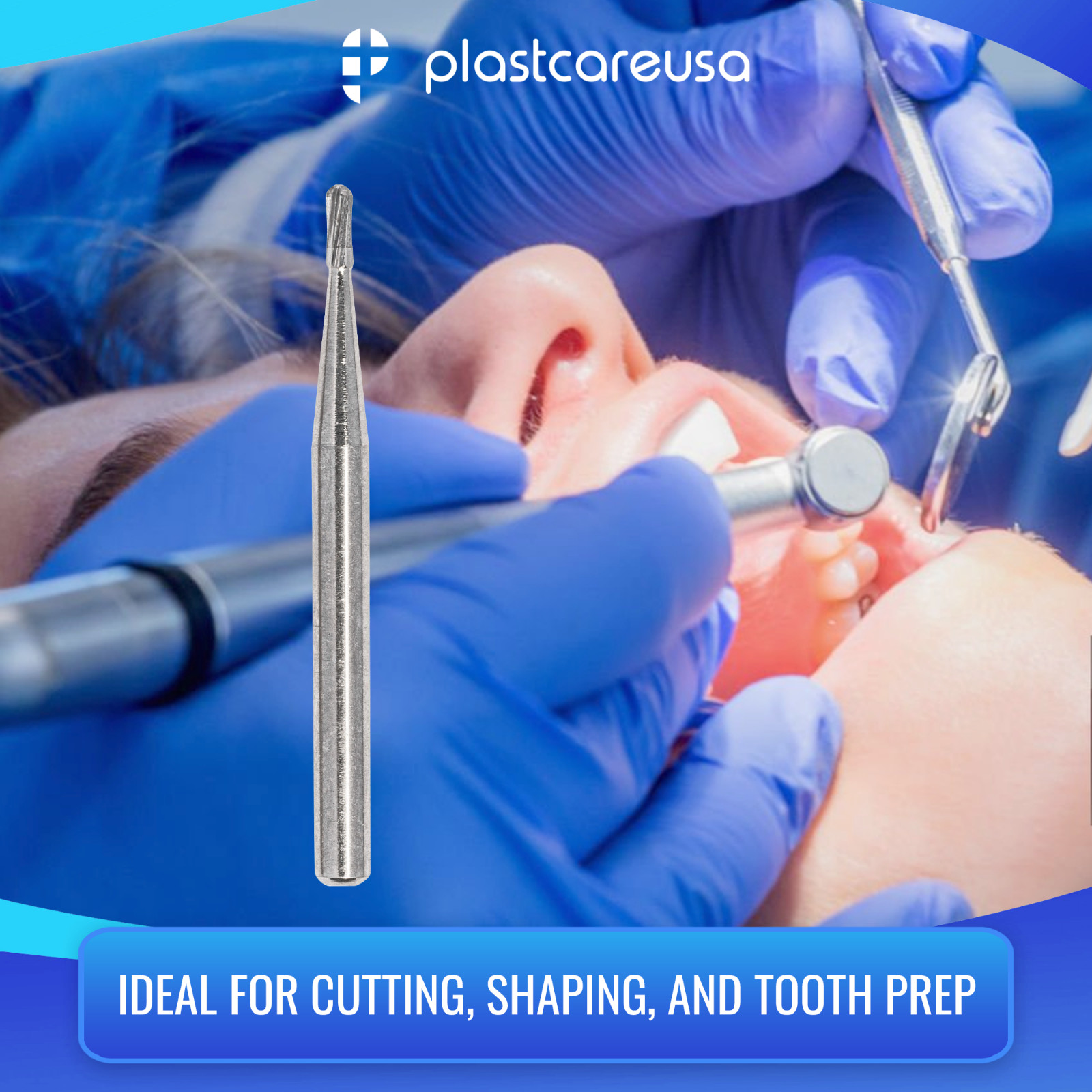 10 FG 330 Carbide Dental Burs High Speed Handpiece Friction Grip Drill Bits