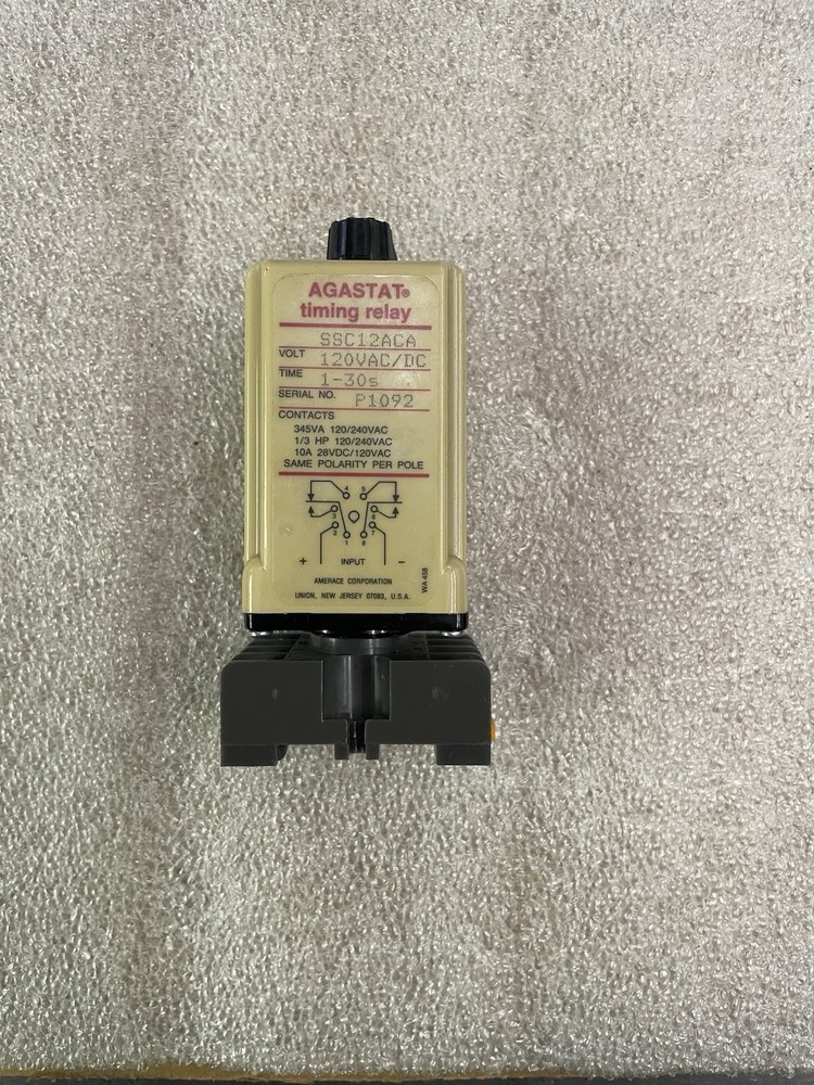 Agastat SSC12ACA Time Delay Relay, 120VAC/DC